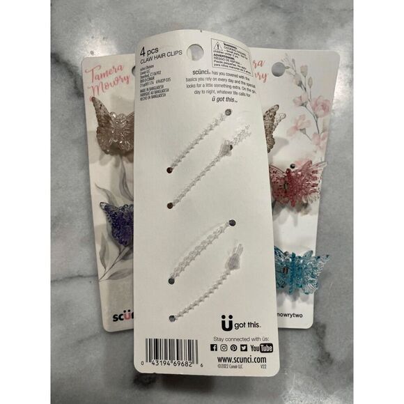 Scunci Tamera Mowry Mini Butterfly Clips Lot of 3 - Picture 2 of 2